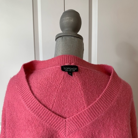 Top shop Pink V Neck Sweater - Picture 2 of 4